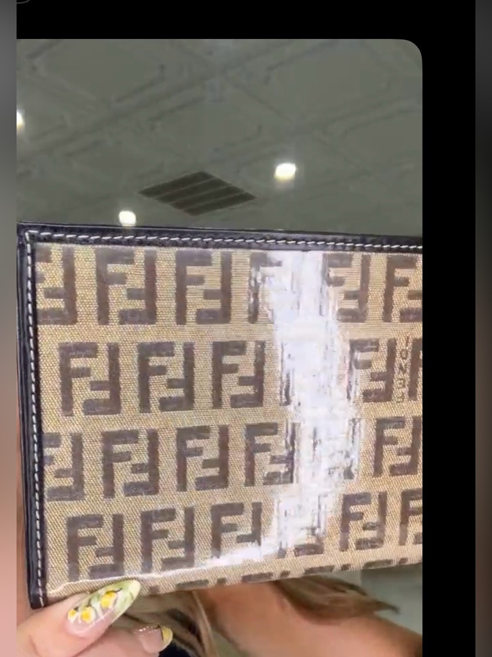 fendi large zucca coated wallet - shiny!